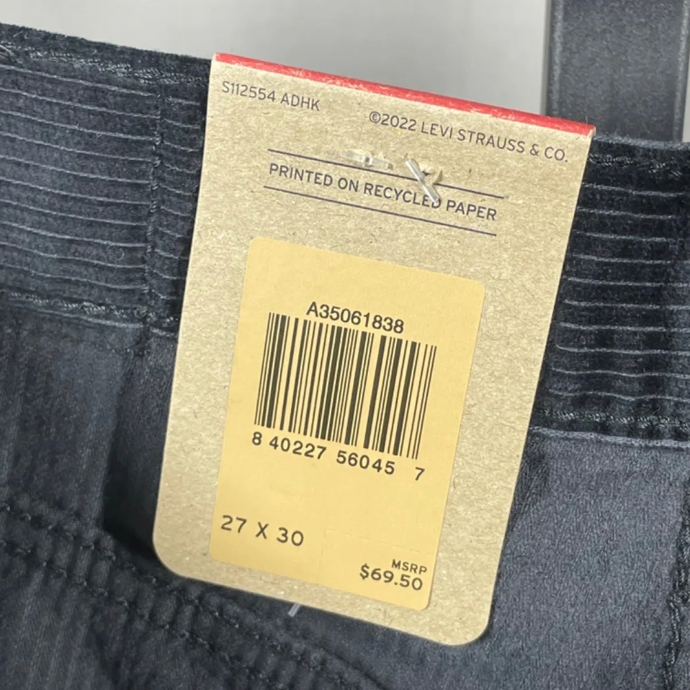 NEW Levis Pants Womens 27 black corduroy mom jeans straight leg casual classic - Picture 6 of 13